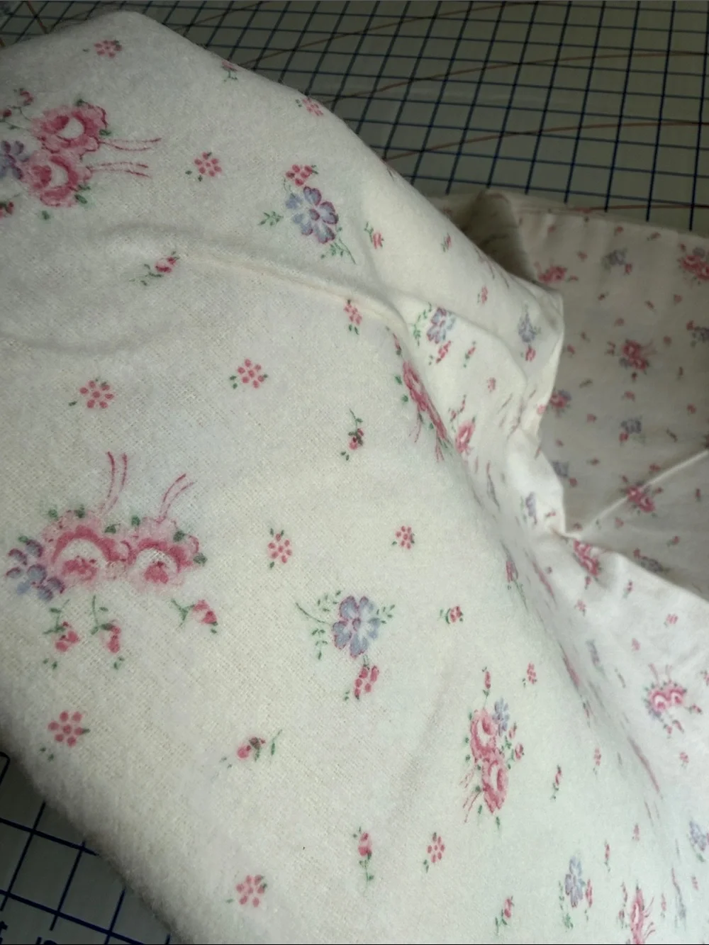 Vintage Style Floral Flannel Fabric Pink Roses Cottagecore 2 Yards x 44